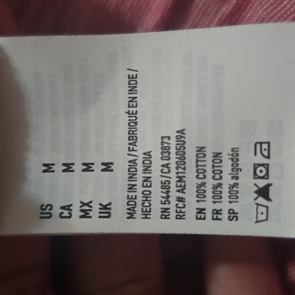 American Eagle Crop Peasant Top Red Boho Smocked Ruffle Sleeve Medium - Picture 9 of 9